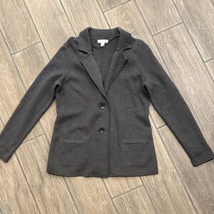 Charter Club Dark Gray Cardigan with Button Front and Two Pockets. Size Small